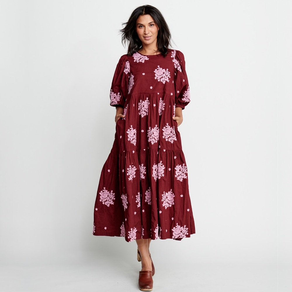 Pink Chicken, Burgundy, Women’s Maribelle Dress, Size Medium